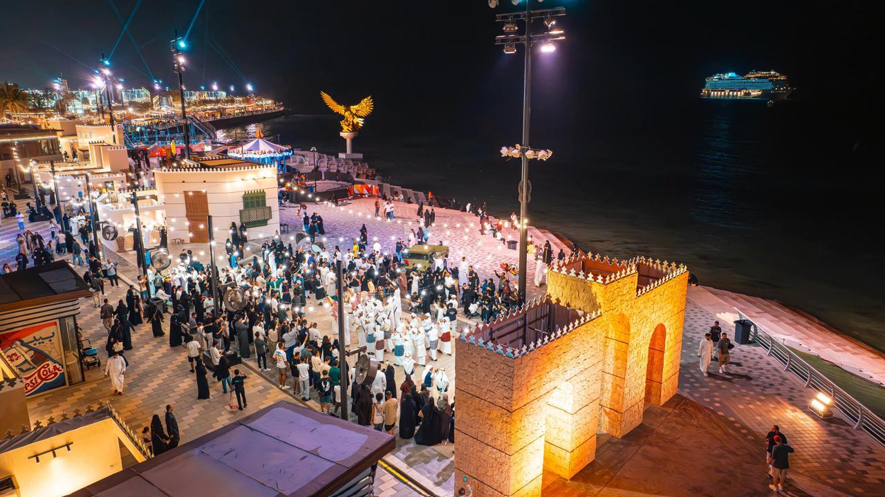 Jeddah Promenade at night during Eid al-Fitr 2025